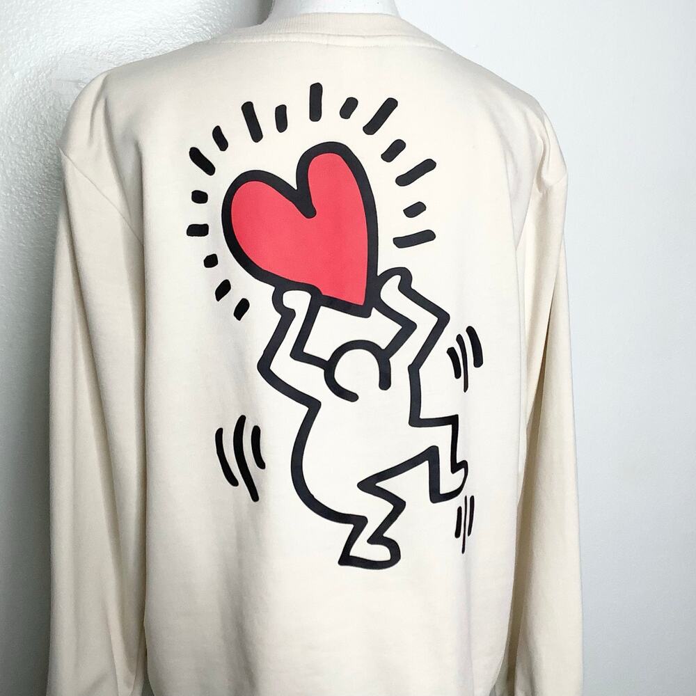 Keith Haring Cream Love Animated Pop Art Sweatshirt XL - Picture 4 of 6